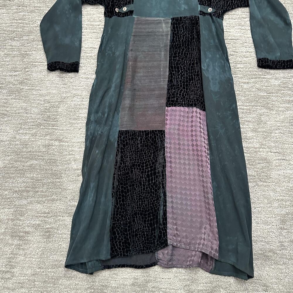 Steel Pony Dress Womens XL Patchwork Velvet Maxi Boho Horse Southwestern Art - Picture 8 of 11